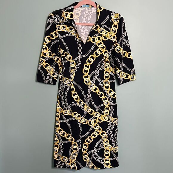 J McLaughlin chain pattern dress - Picture 1 of 6